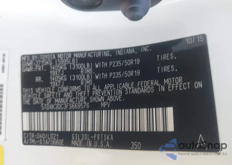 2015 Toyota Sienna Se 8 Passenger from USA, damaged, VIN 5TDXK3DC3FS669576